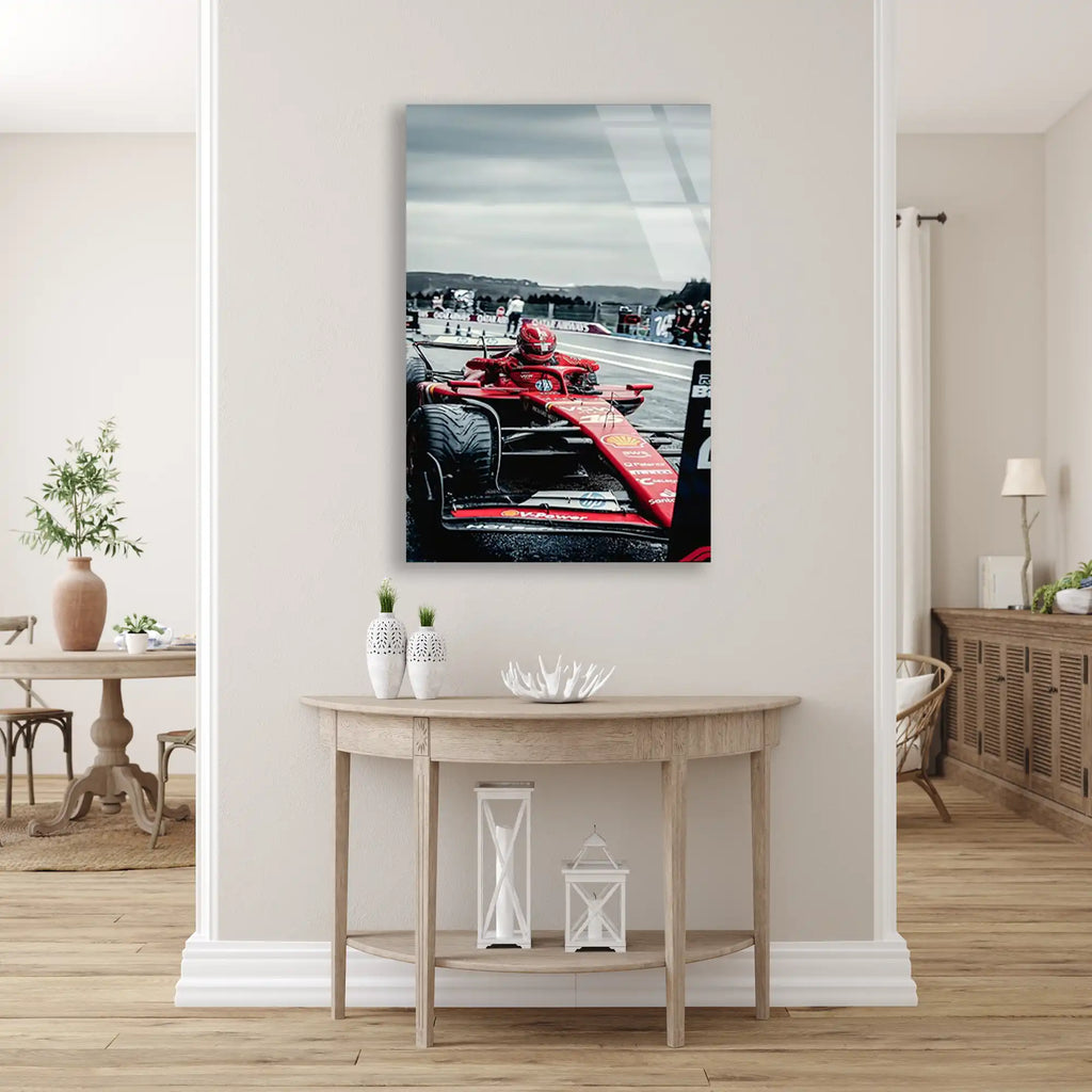 Ferrari Pit Yolu F1 Cam Tablo – Formula 1 Duvar Dekoru - DEG0835