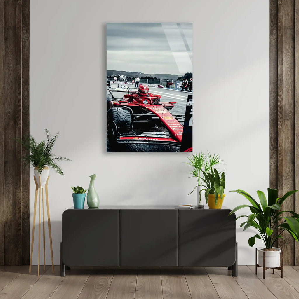 Ferrari Pit Yolu F1 Cam Tablo – Formula 1 Duvar Dekoru - DEG0835