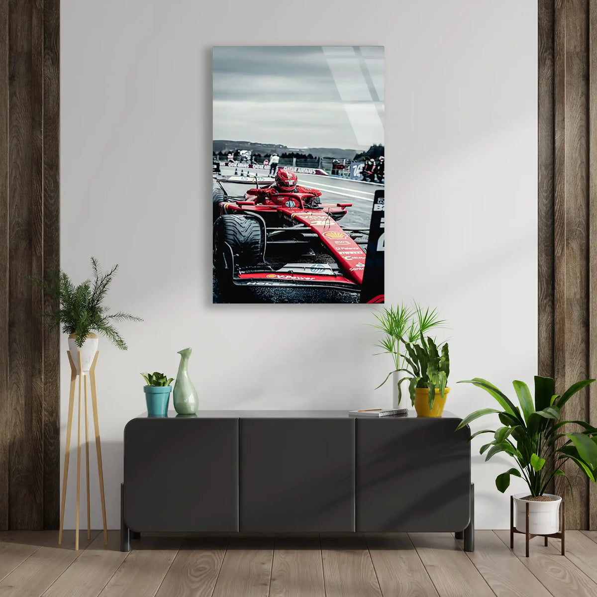 Ferrari Pit Yolu F1 Cam Tablo – Formula 1 Duvar Dekoru - DEG0835