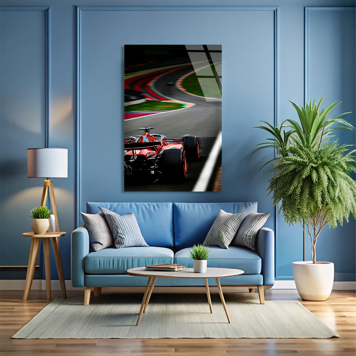 Ferrari Renkli Viraj F1 Cam Tablo – Formula 1 Duvar Dekoru - DEG0817