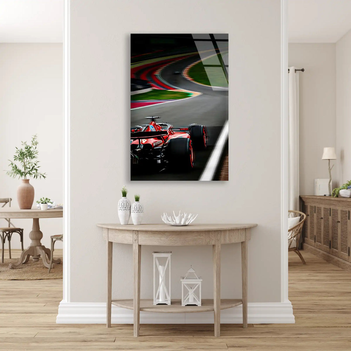 Ferrari Renkli Viraj F1 Cam Tablo – Formula 1 Duvar Dekoru - DEG0817
