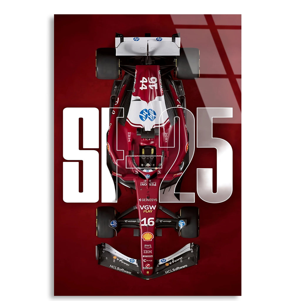 Ferrari SF-25 Poster F1 Cam Tablo – Formula 1 Duvar Dekoru - DEG0823
