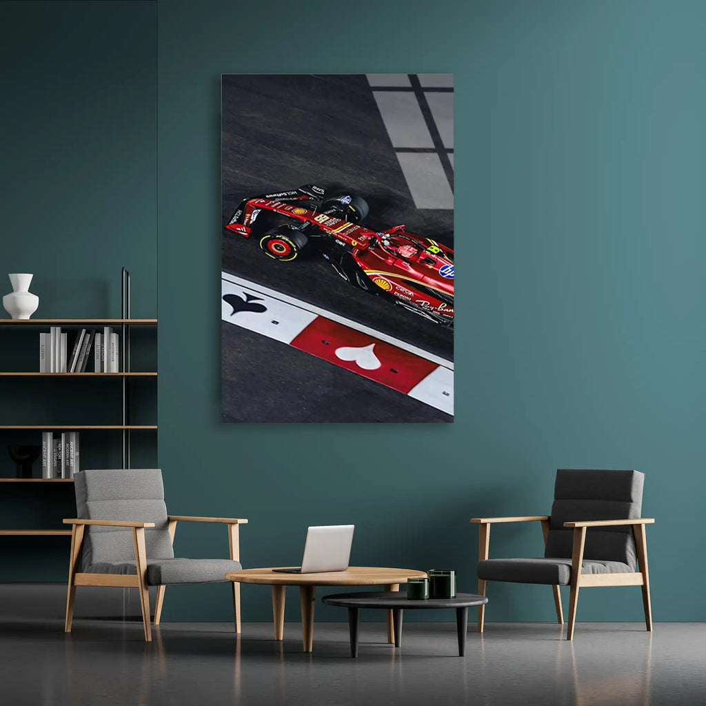 Ferrari Sokak Yarışı F1 Cam Tablo – Formula 1 Duvar Dekoru - DEG0801