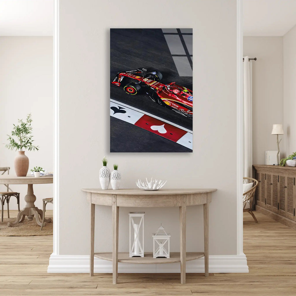 Ferrari Sokak Yarışı F1 Cam Tablo – Formula 1 Duvar Dekoru - DEG0801