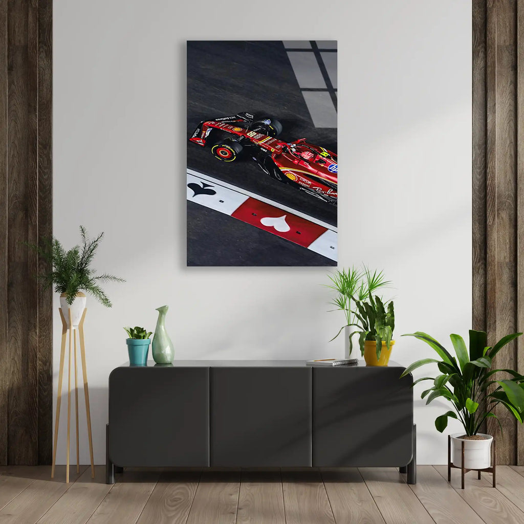 Ferrari Sokak Yarışı F1 Cam Tablo – Formula 1 Duvar Dekoru - DEG0801