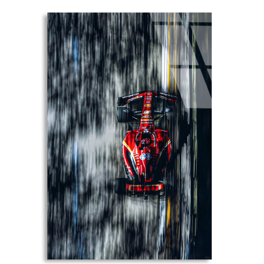 Ferrari Yağmur Düzlüğü F1 Cam Tablo – Formula 1 Duvar Dekoru - DEG0884