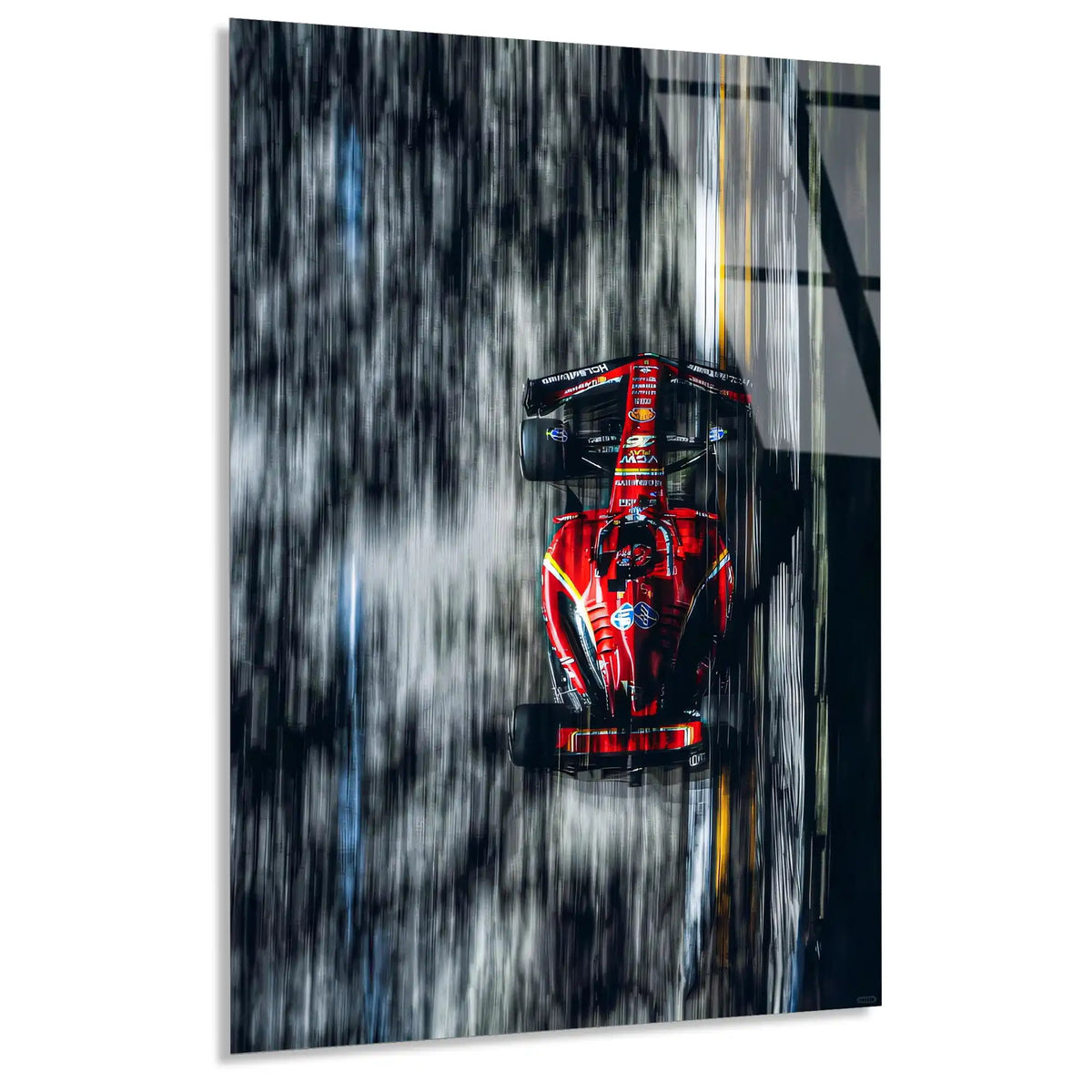 Ferrari Yağmur Düzlüğü F1 Cam Tablo – Formula 1 Duvar Dekoru - DEG0884