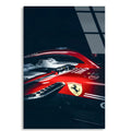 Ferrari Yakın Çekim F1 Cam Tablo – Formula 1 Duvar Dekoru - DEG0866