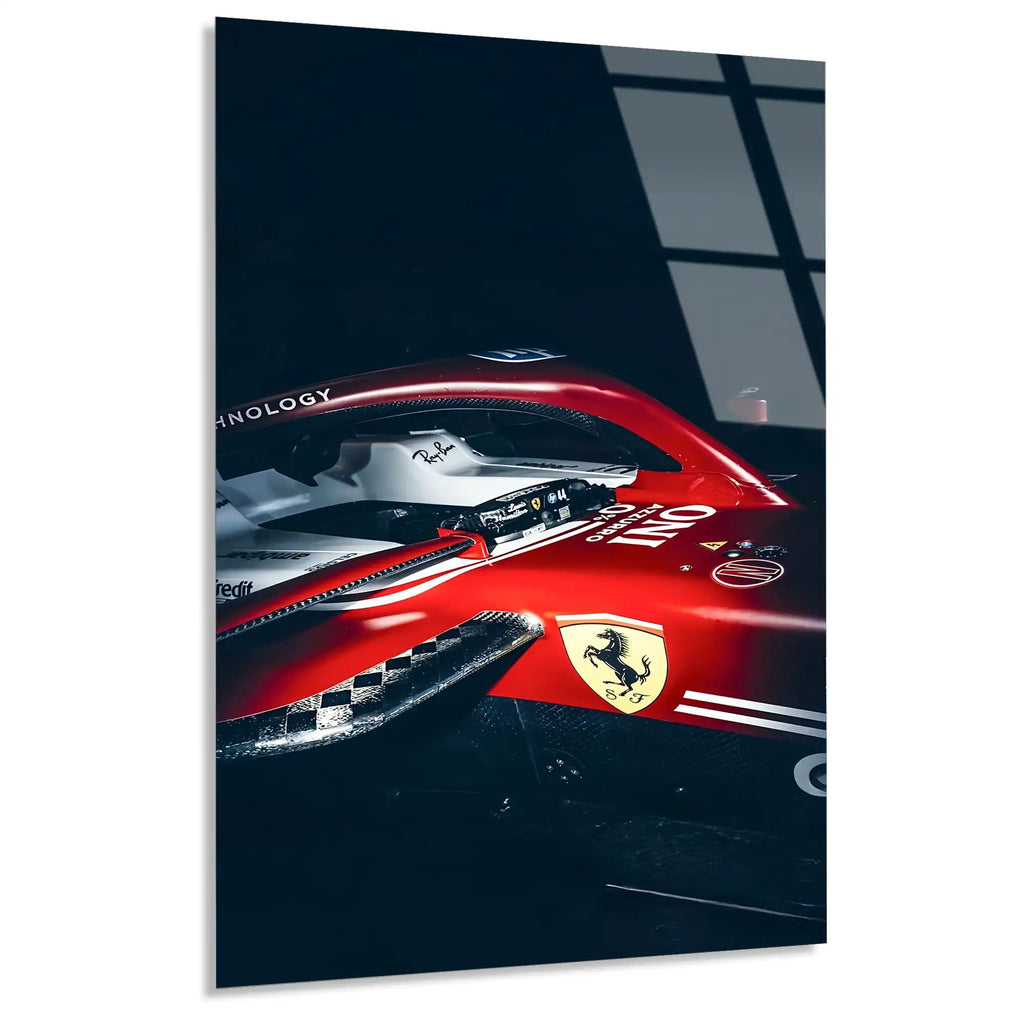 Ferrari Yakın Çekim F1 Cam Tablo – Formula 1 Duvar Dekoru - DEG0866