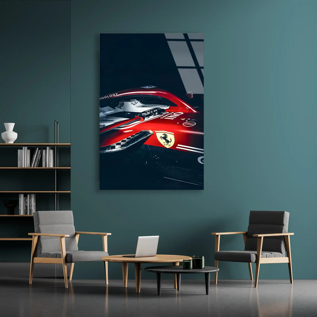 Ferrari Yakın Çekim F1 Cam Tablo – Formula 1 Duvar Dekoru - DEG0866