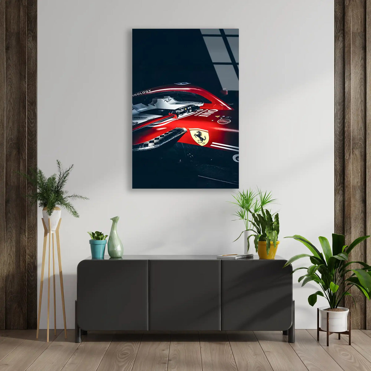 Ferrari Yakın Çekim F1 Cam Tablo – Formula 1 Duvar Dekoru - DEG0866
