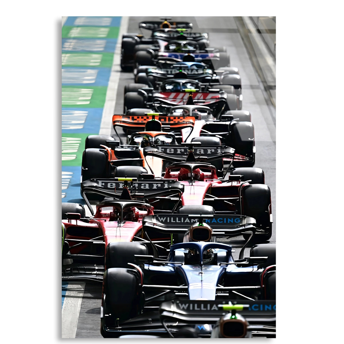 Formula 1 Başlangıç Gridi F1 Cam Tablo – Formula 1 Duvar Dekoru - DEG0782