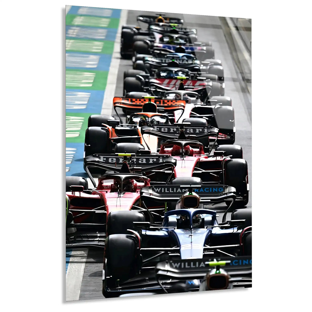 Formula 1 Başlangıç Gridi F1 Cam Tablo – Formula 1 Duvar Dekoru - DEG0782