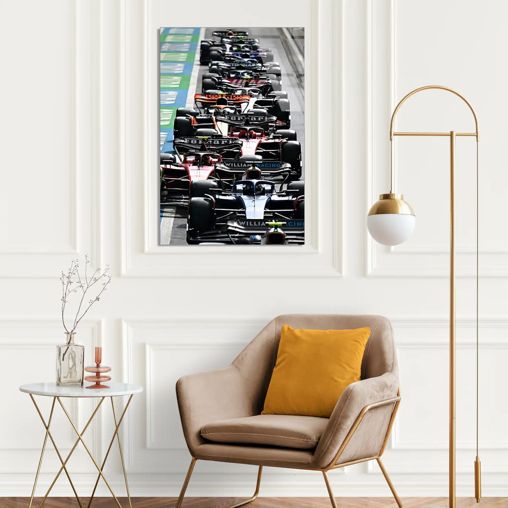 Formula 1 Başlangıç Gridi F1 Cam Tablo – Formula 1 Duvar Dekoru - DEG0782