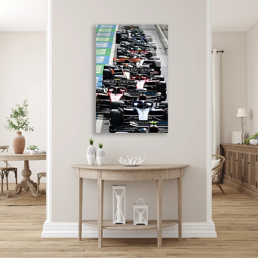Formula 1 Başlangıç Gridi F1 Cam Tablo – Formula 1 Duvar Dekoru - DEG0782