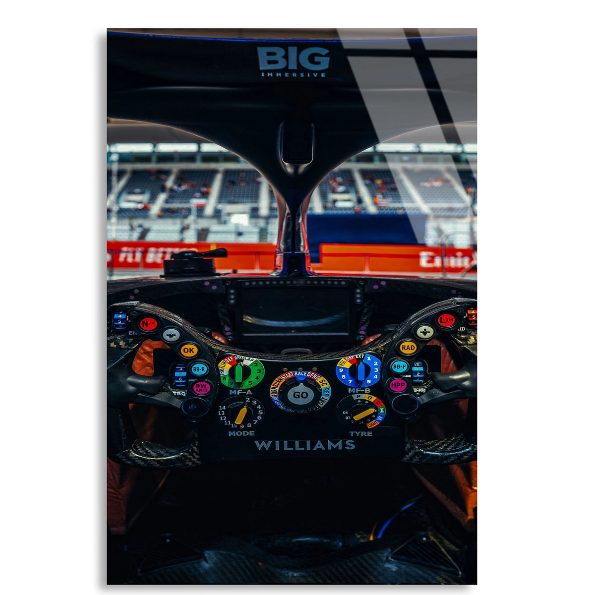 Formula 1 Direksiyon Kokpiti F1 Cam Tablo – Formula 1 Duvar Dekoru - DEG0888