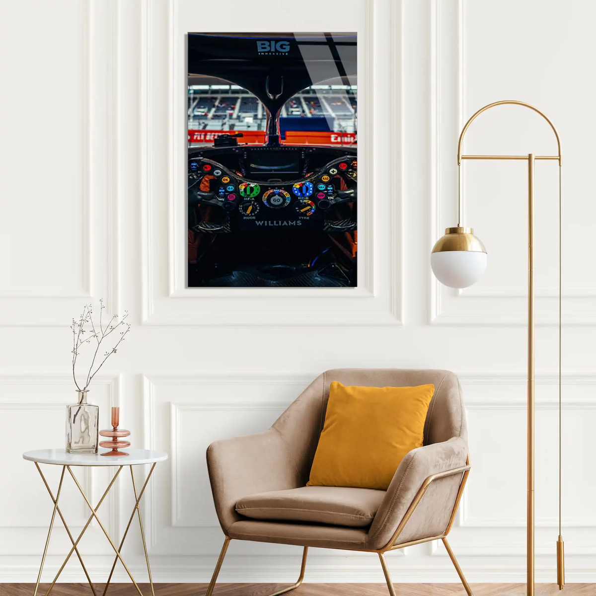 Formula 1 Direksiyon Kokpiti F1 Cam Tablo – Formula 1 Duvar Dekoru - DEG0888