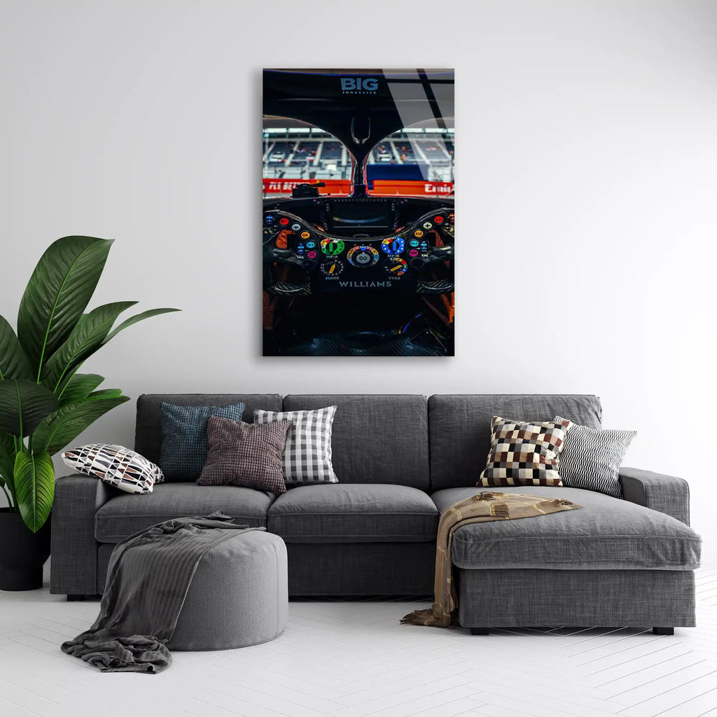 Formula 1 Direksiyon Kokpiti F1 Cam Tablo – Formula 1 Duvar Dekoru - DEG0888