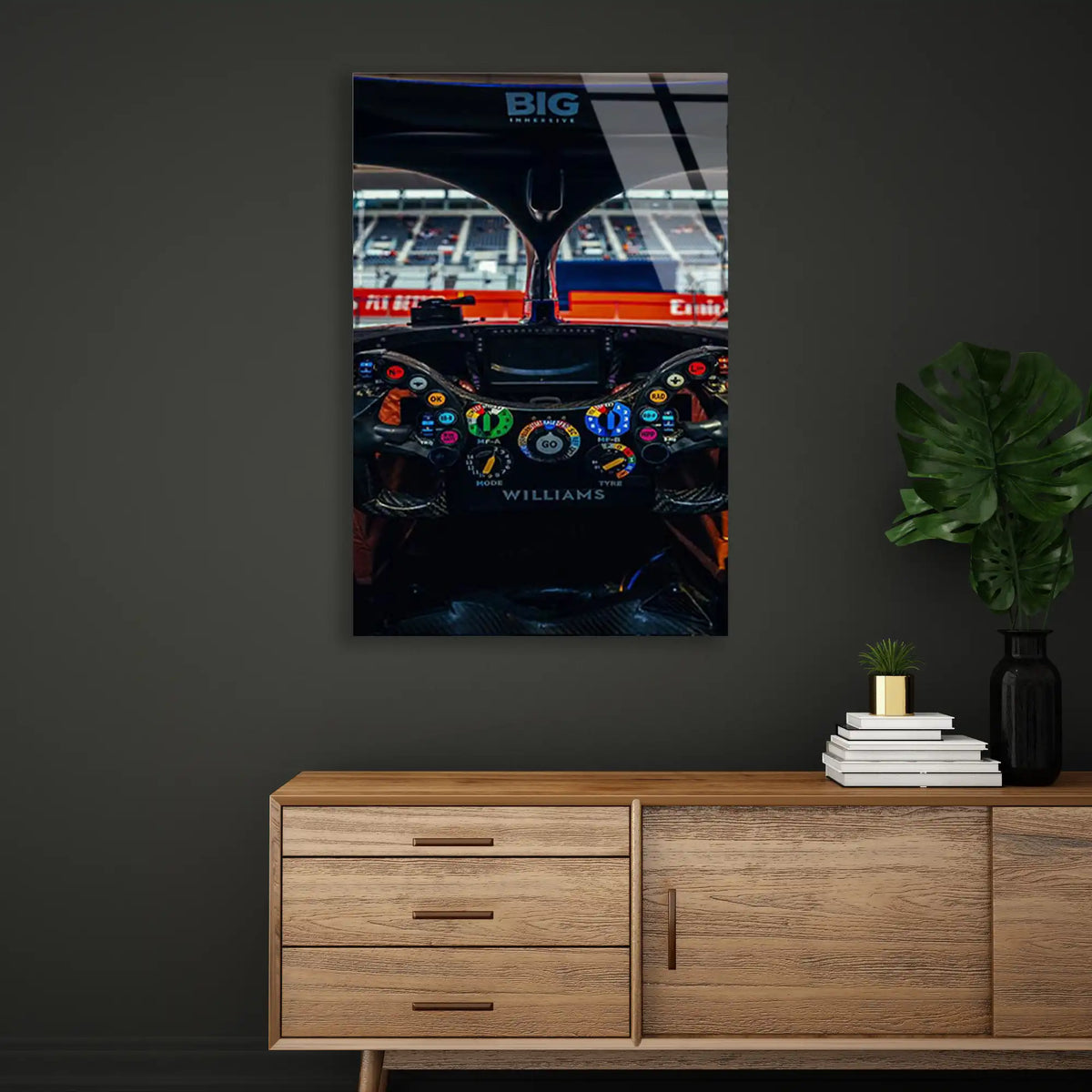 Formula 1 Direksiyon Kokpiti F1 Cam Tablo – Formula 1 Duvar Dekoru - DEG0888