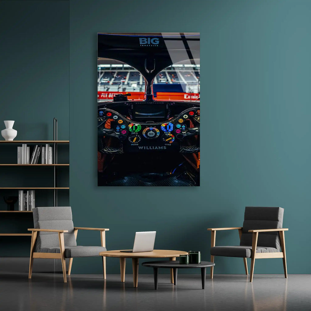 Formula 1 Direksiyon Kokpiti F1 Cam Tablo – Formula 1 Duvar Dekoru - DEG0888