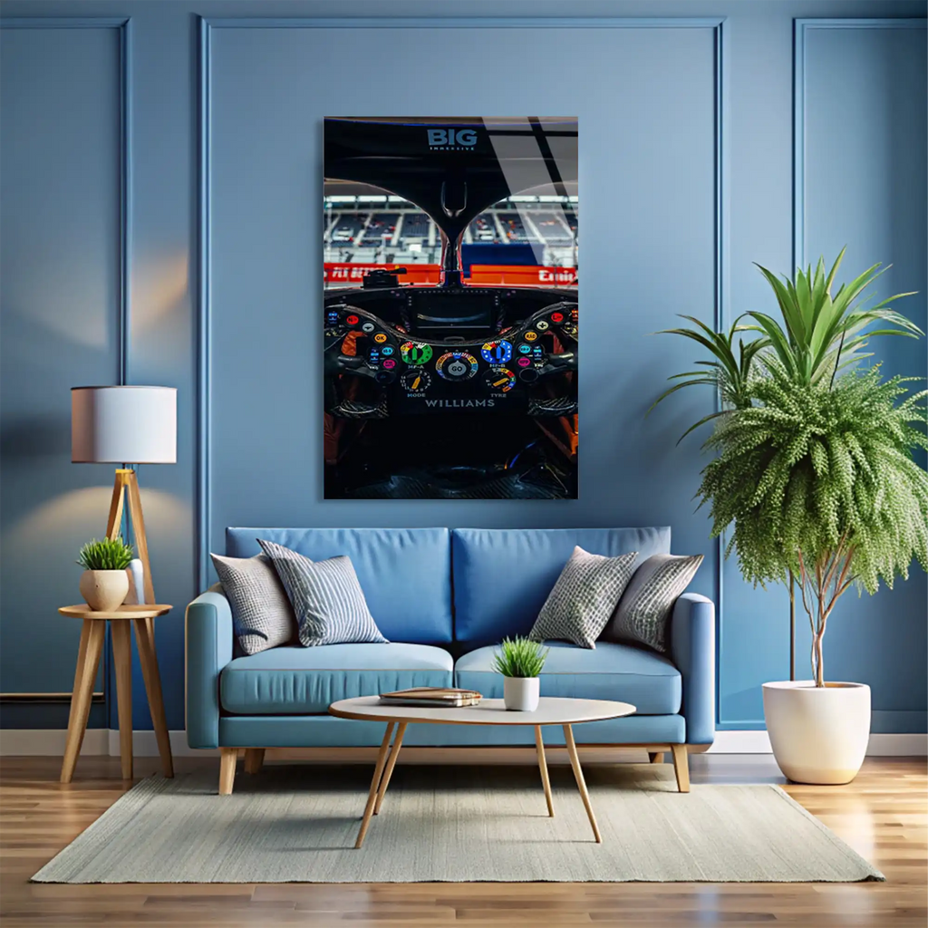 Formula 1 Direksiyon Kokpiti F1 Cam Tablo – Formula 1 Duvar Dekoru - DEG0888