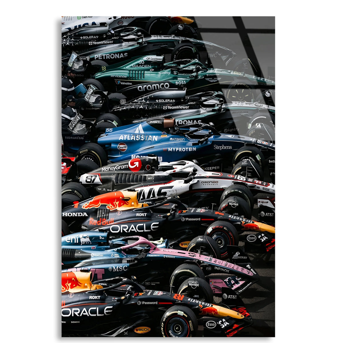 Formula 1 Grid Dizilişi F1 Cam Tablo – Formula 1 Duvar Dekoru - DEG0779