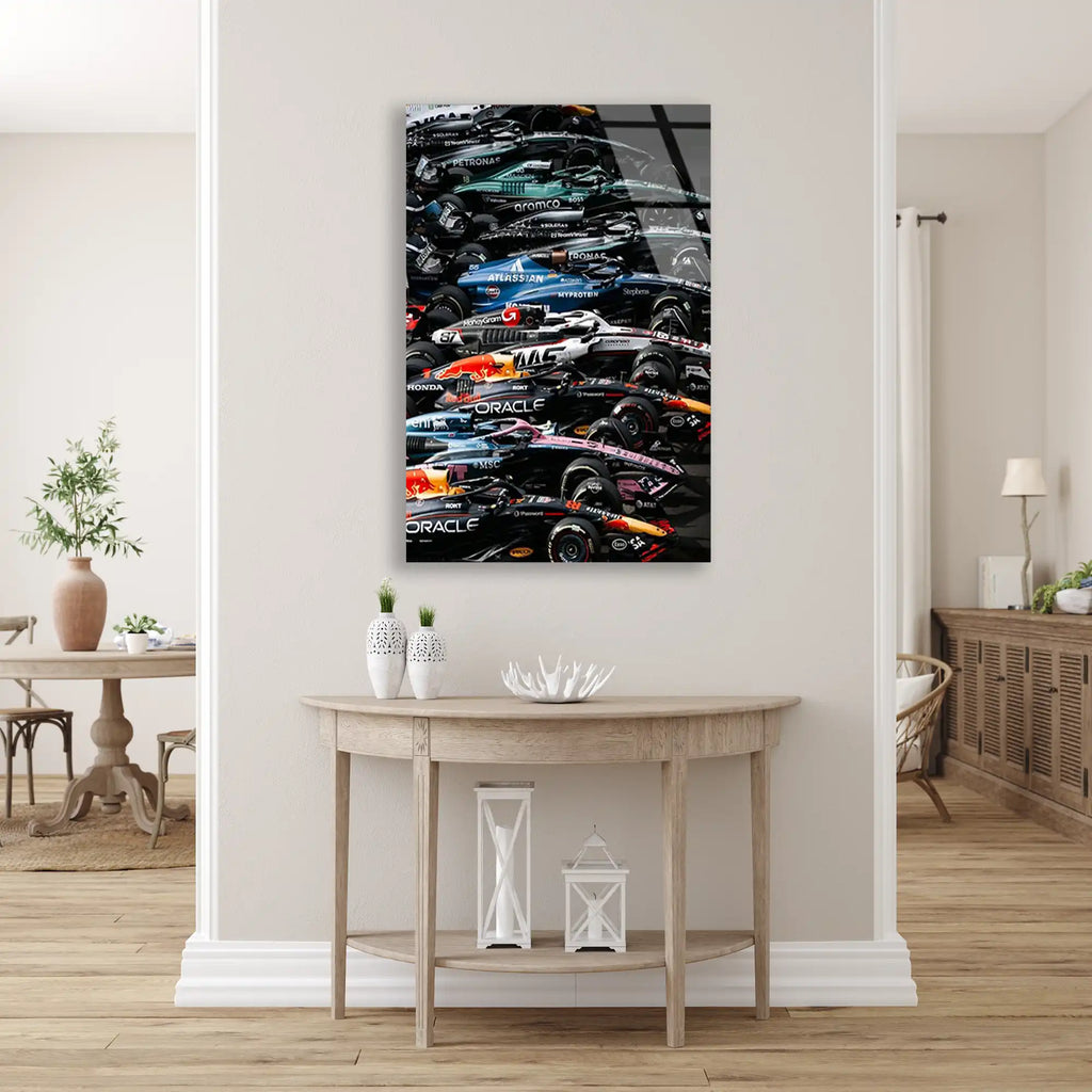 Formula 1 Grid Dizilişi F1 Cam Tablo – Formula 1 Duvar Dekoru - DEG0779