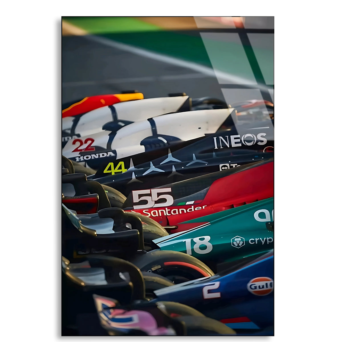 Formula 1 Grid Üstten F1 Cam Tablo – Formula 1 Duvar Dekoru - DEG0800