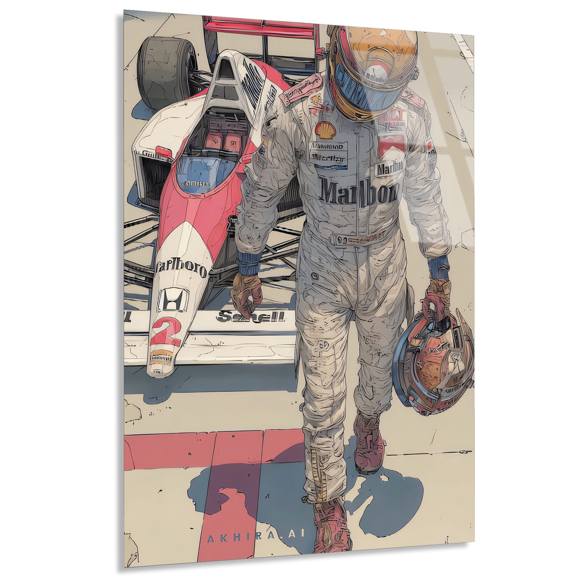 Formula 1 Pilot Araba Cam Tablo