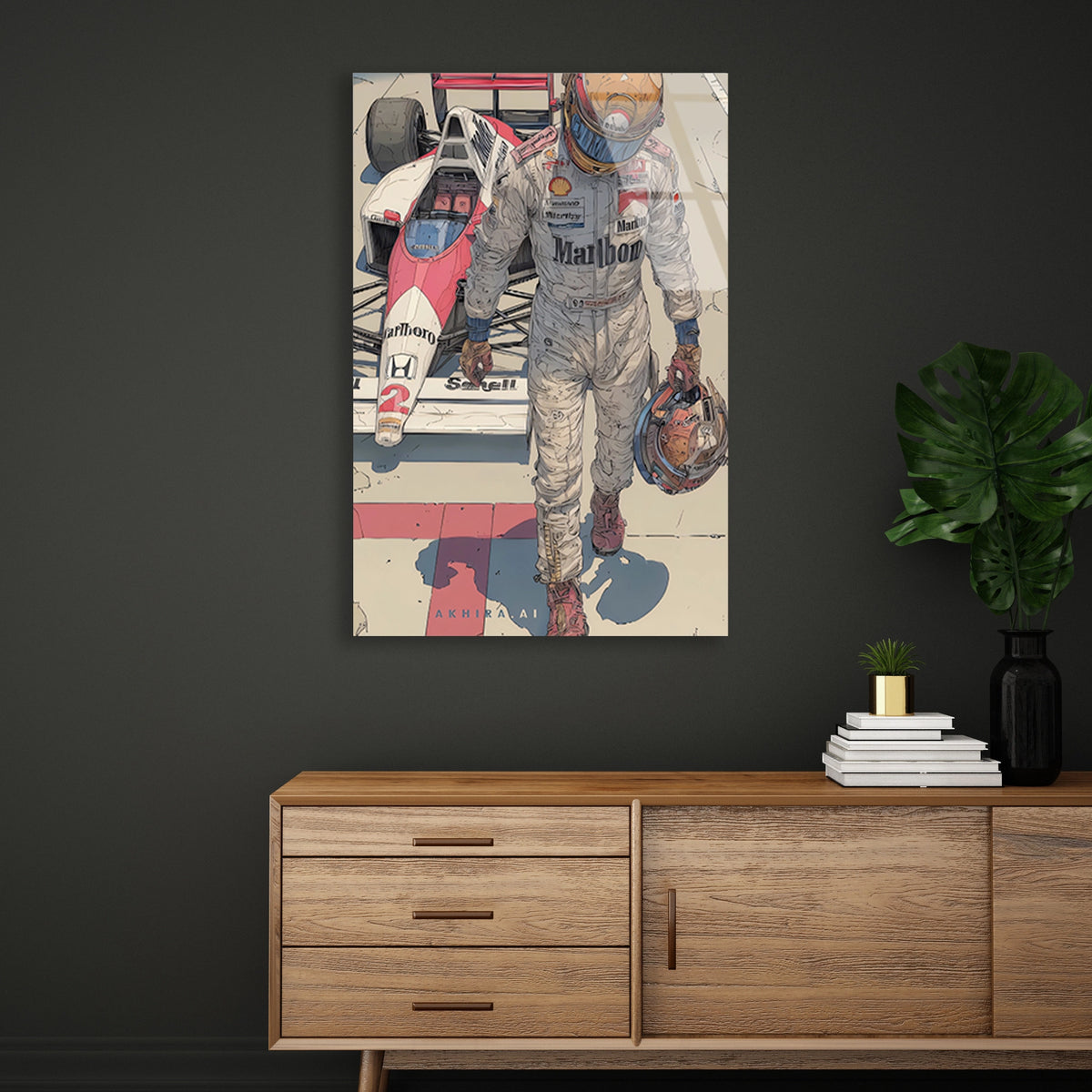Formula 1 Pilot Araba Cam Tablo