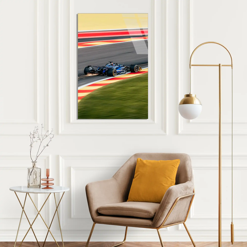 Formula 1 Viraj Yarışı F1 Cam Tablo – Formula 1 Duvar Dekoru - DEG0873