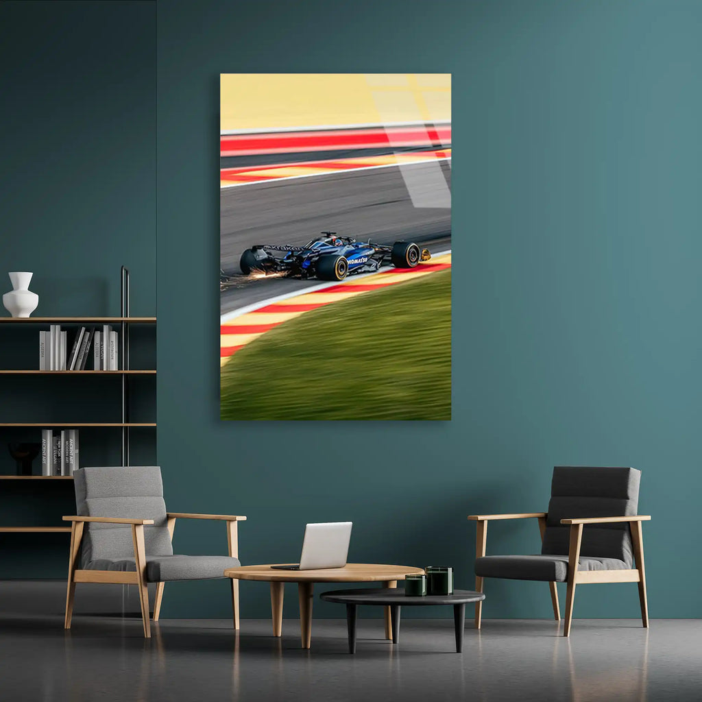 Formula 1 Viraj Yarışı F1 Cam Tablo – Formula 1 Duvar Dekoru - DEG0873