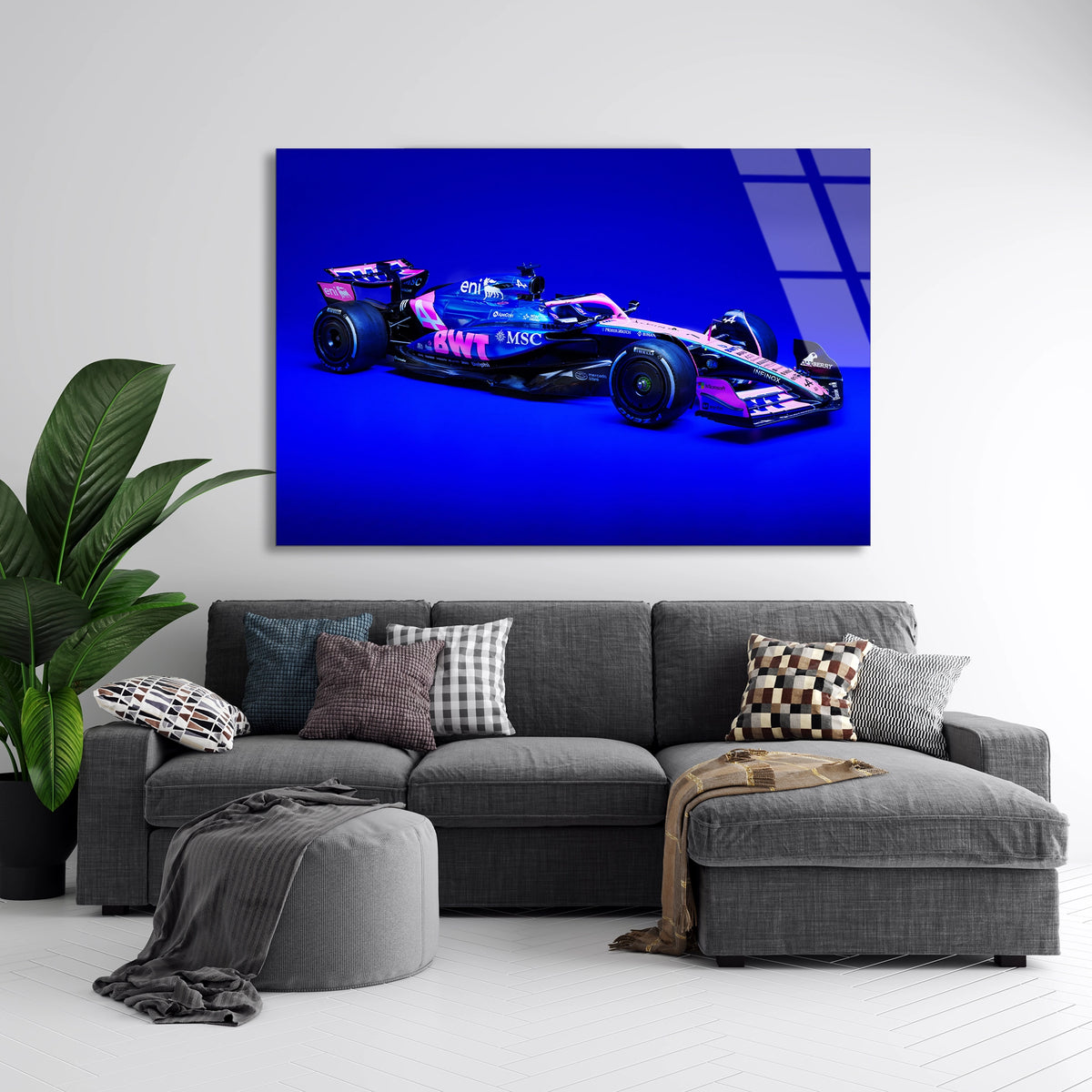 Formula 1 Yarış Arabası Cam Tablo