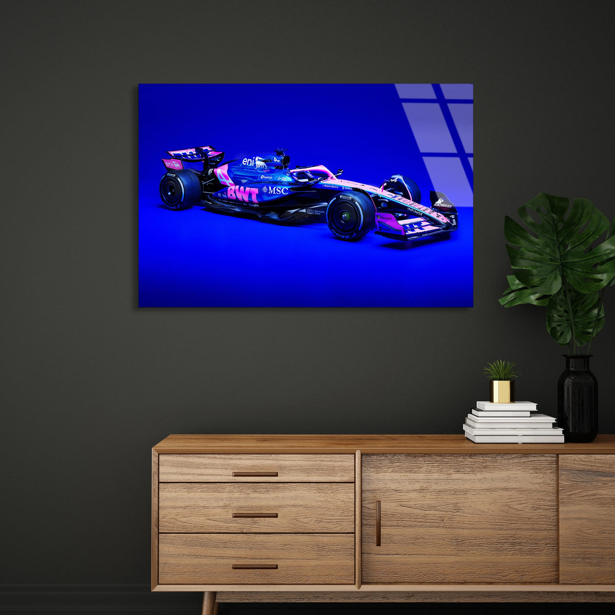 Formula 1 Yarış Arabası Cam Tablo