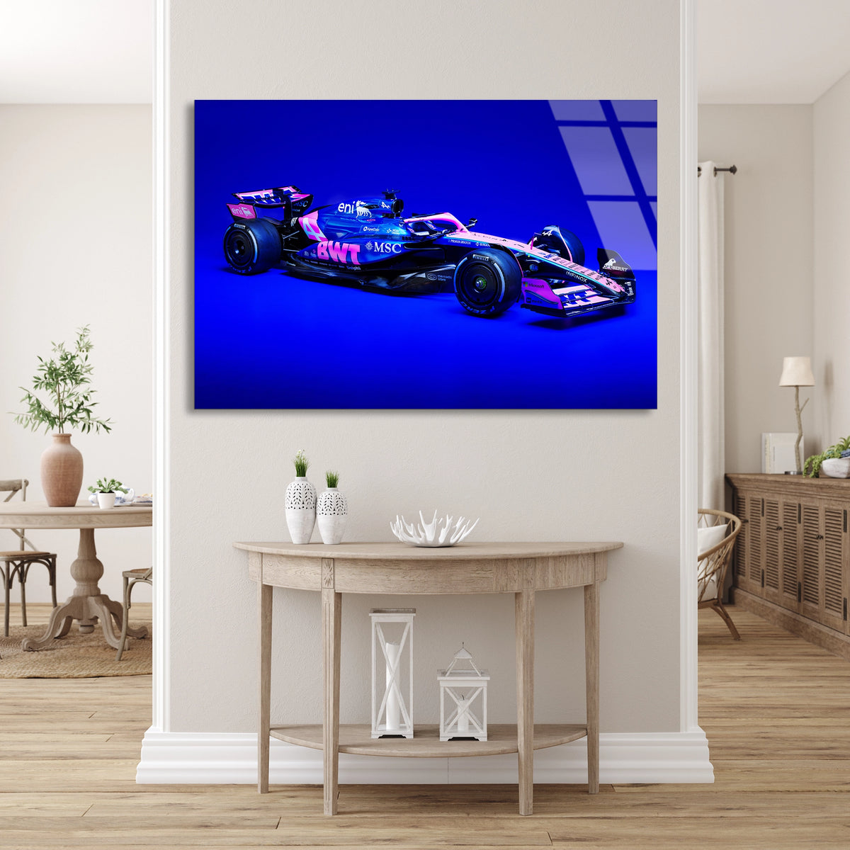 Formula 1 Yarış Arabası Cam Tablo