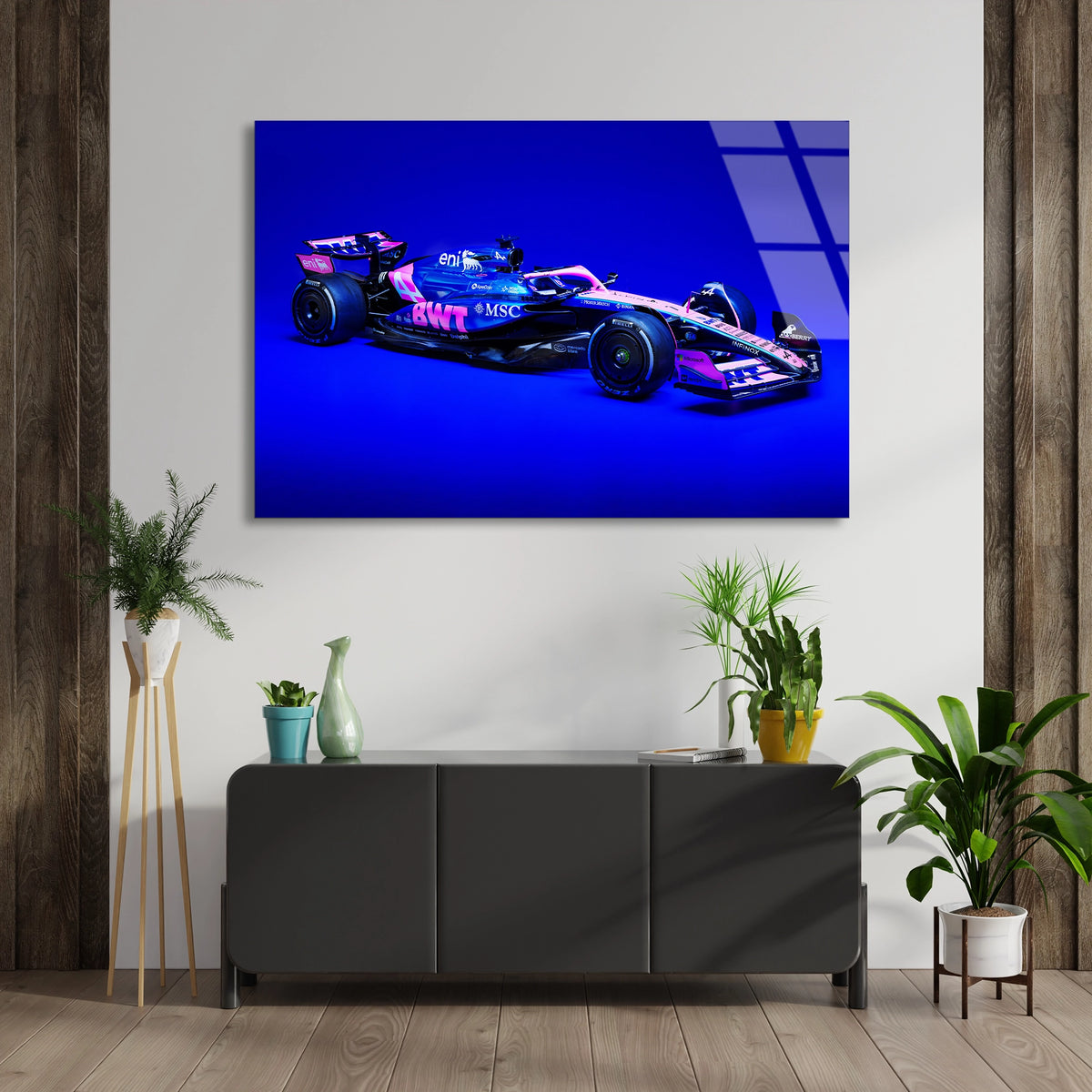 Formula 1 Yarış Arabası Cam Tablo