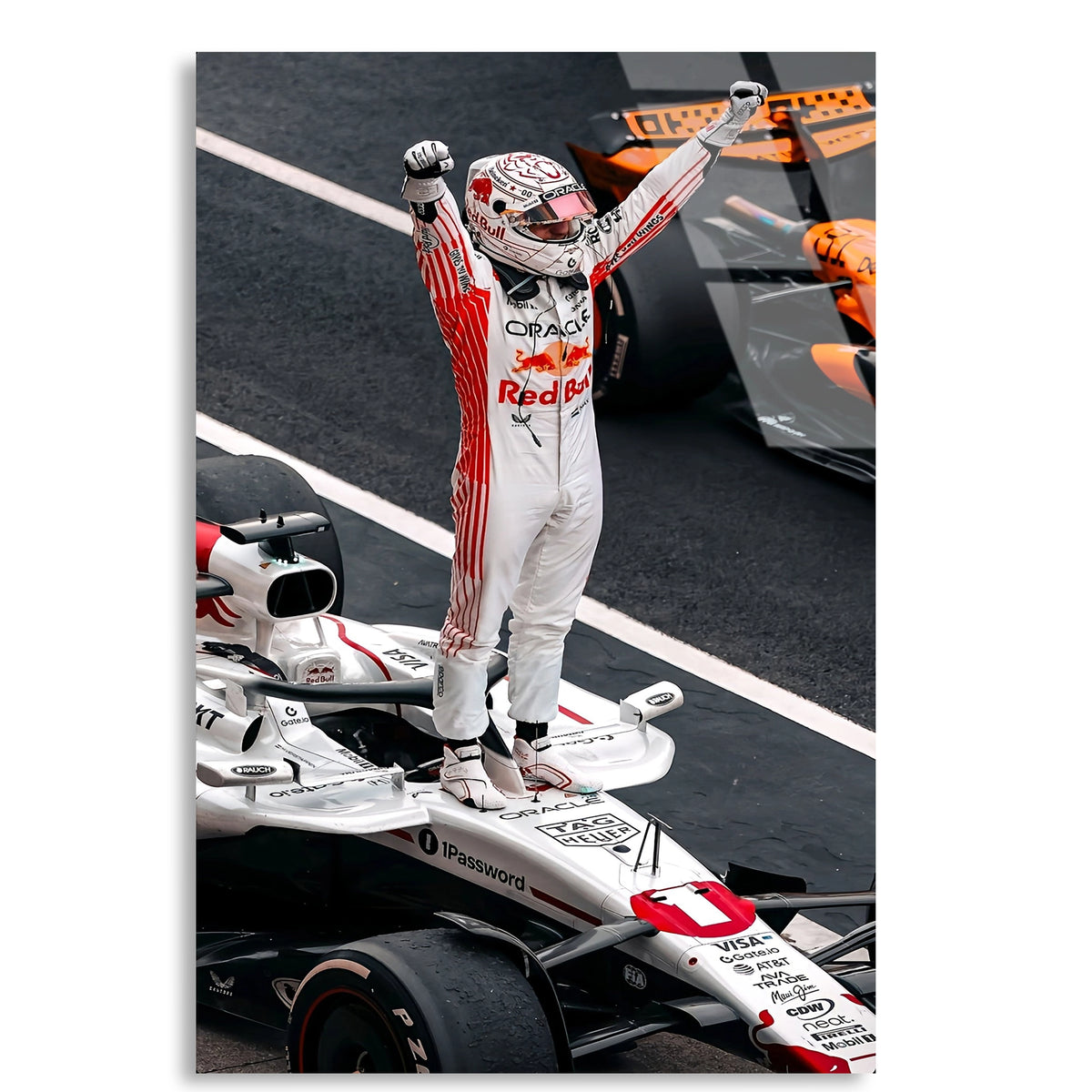 Formula 1 Zafer Kutlaması F1 Cam Tablo – Formula 1 Duvar Dekoru - DEG0794