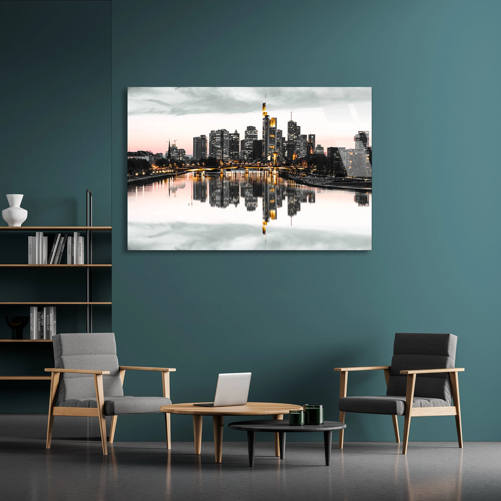 Frankfurt Gökdelenleri Cam Tablo