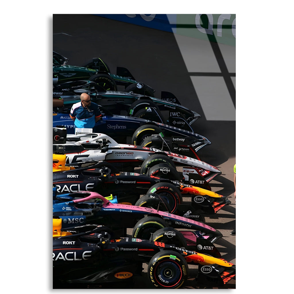Gece Yarışı Grid Dizilişi F1 Cam Tablo – Formula 1 Duvar Dekoru - DEG0786