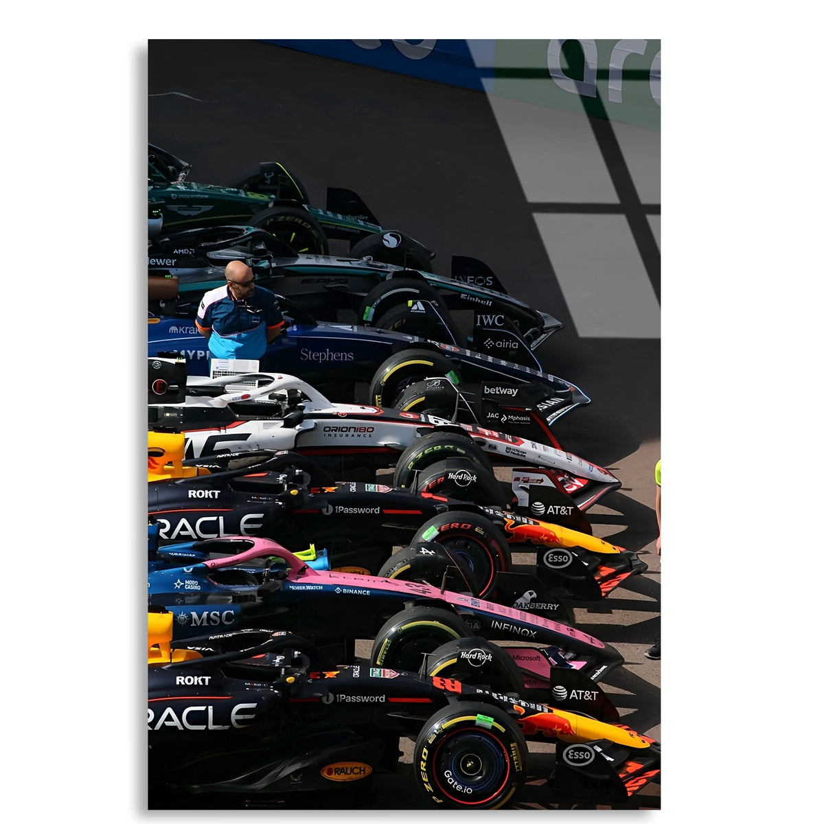 Gece Yarışı Grid Dizilişi F1 Cam Tablo – Formula 1 Duvar Dekoru - DEG0786