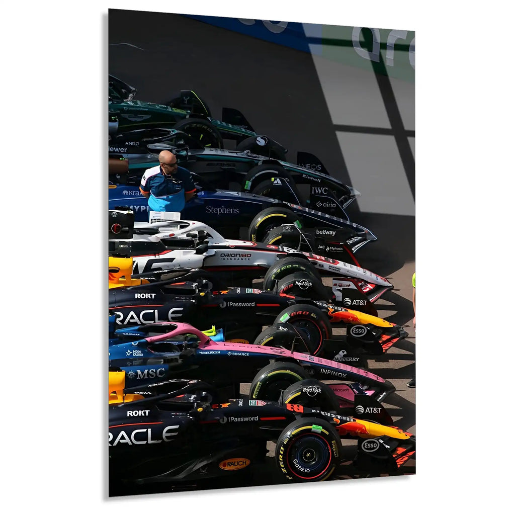 Gece Yarışı Grid Dizilişi F1 Cam Tablo – Formula 1 Duvar Dekoru - DEG0786