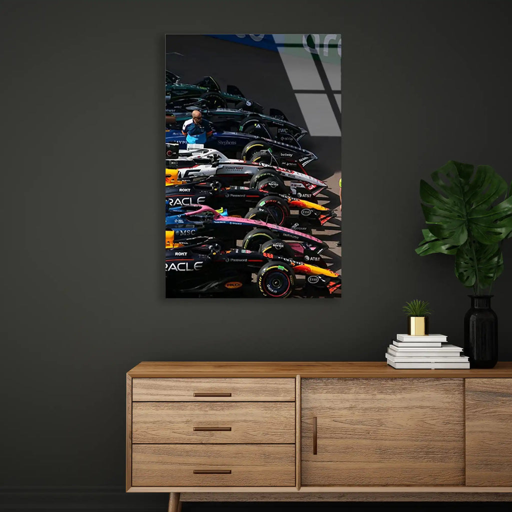 Gece Yarışı Grid Dizilişi F1 Cam Tablo – Formula 1 Duvar Dekoru - DEG0786