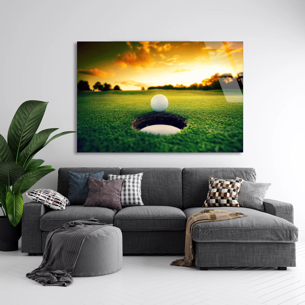 Golf Sahası Deliği Cam Tablo