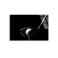 Golf Topu Ve Sopa Cam Tablo