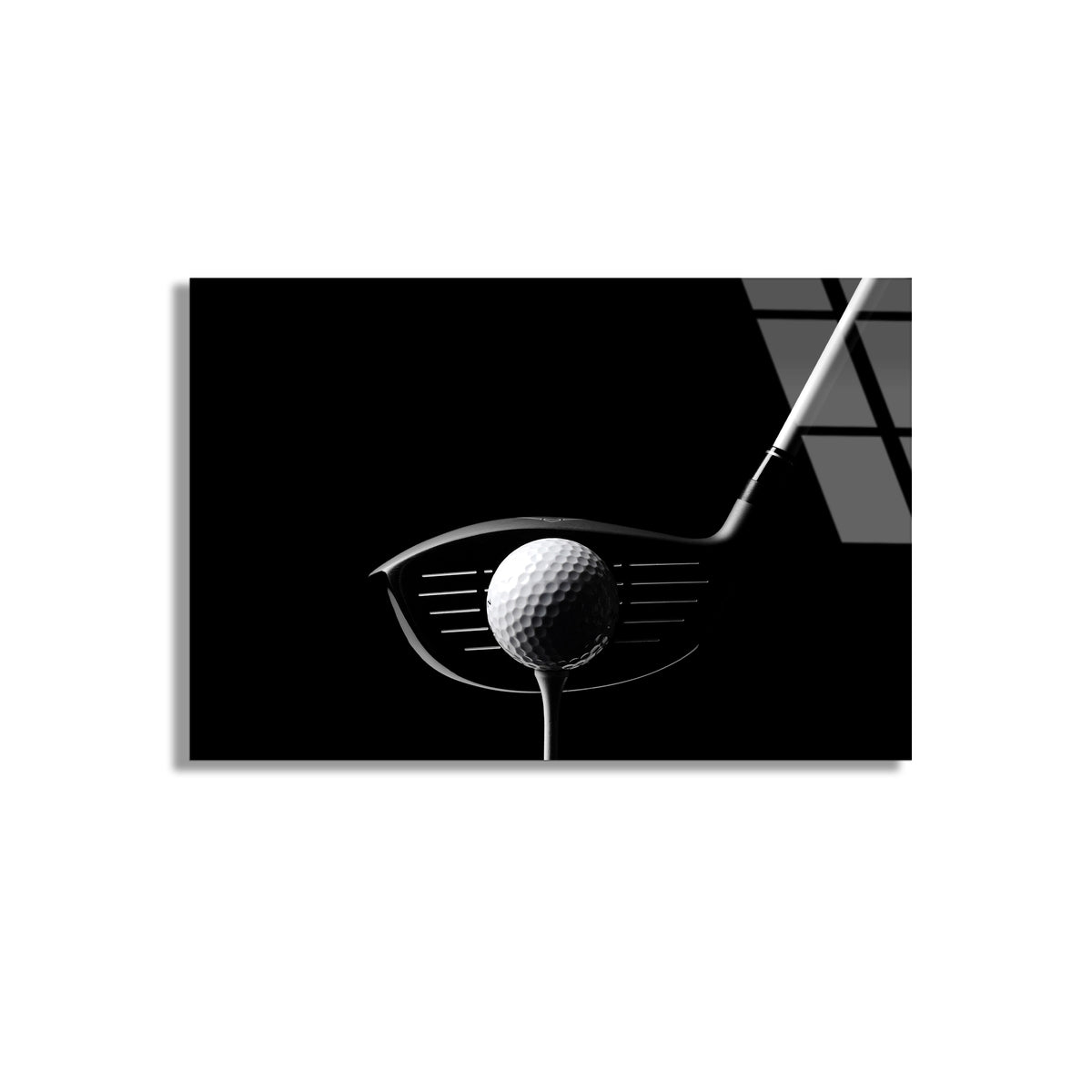 Golf Topu Ve Sopa Cam Tablo