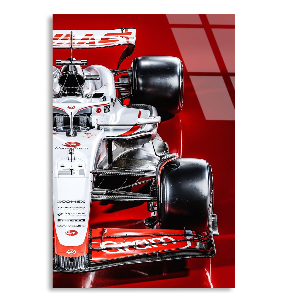 Haas F1 Aracı F1 Cam Tablo – Formula 1 Duvar Dekoru - DEG0841