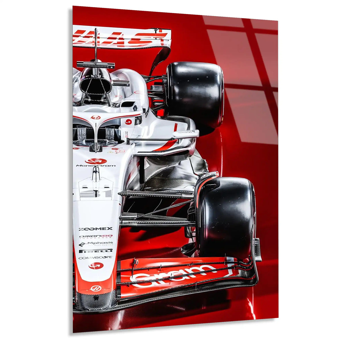 Haas F1 Aracı F1 Cam Tablo – Formula 1 Duvar Dekoru - DEG0841