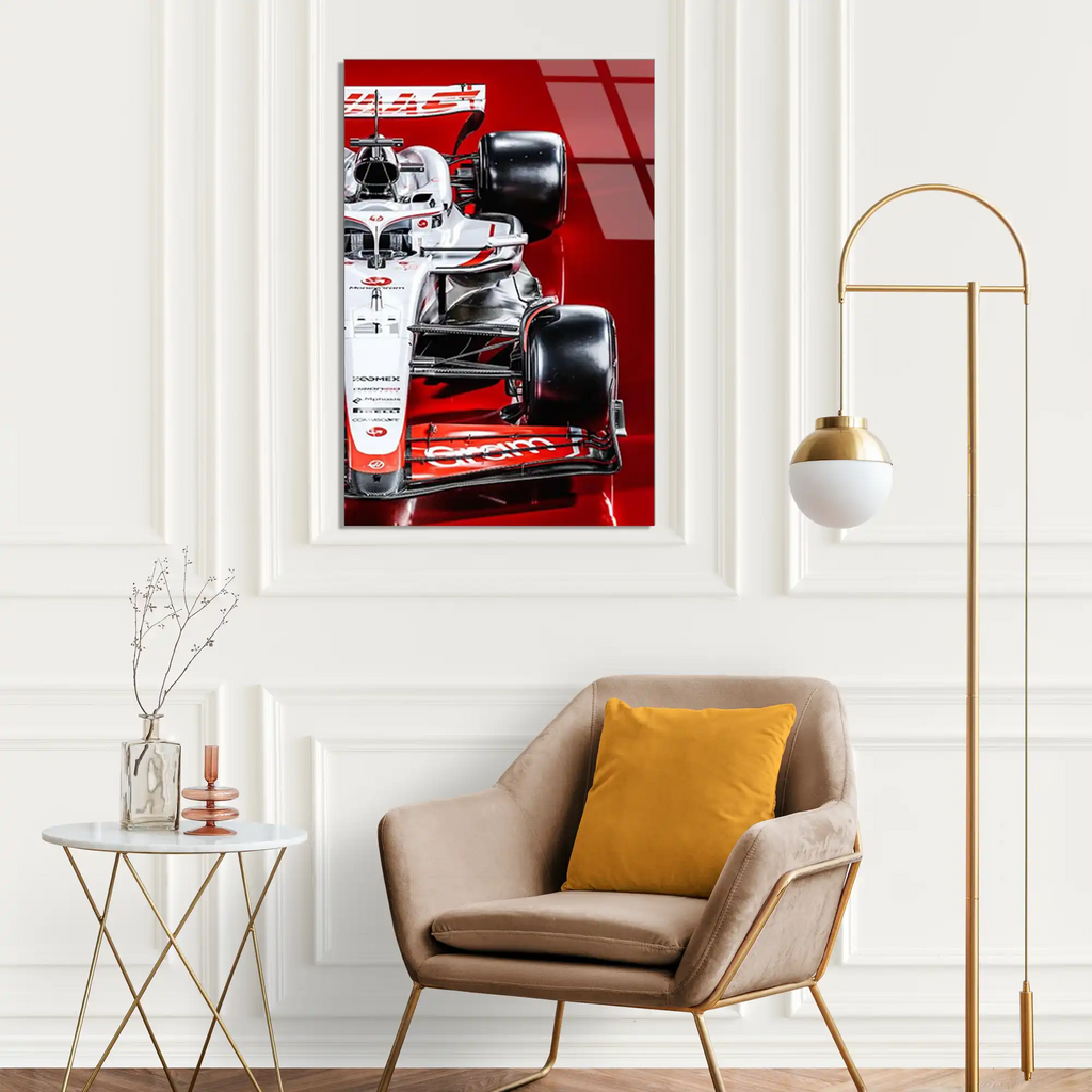 Haas F1 Aracı F1 Cam Tablo – Formula 1 Duvar Dekoru - DEG0841