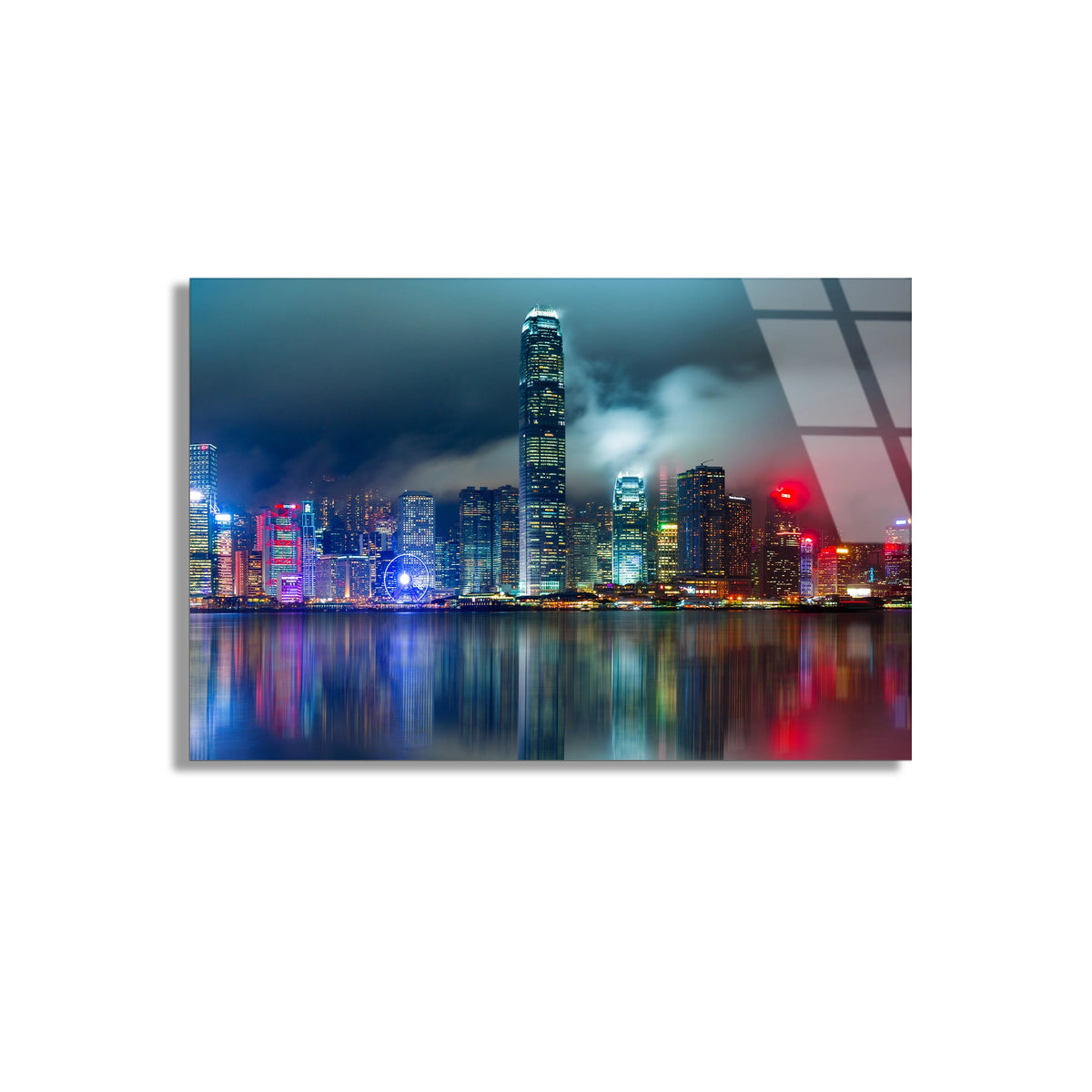 Hong Kong Manzarası Cam Tablo
