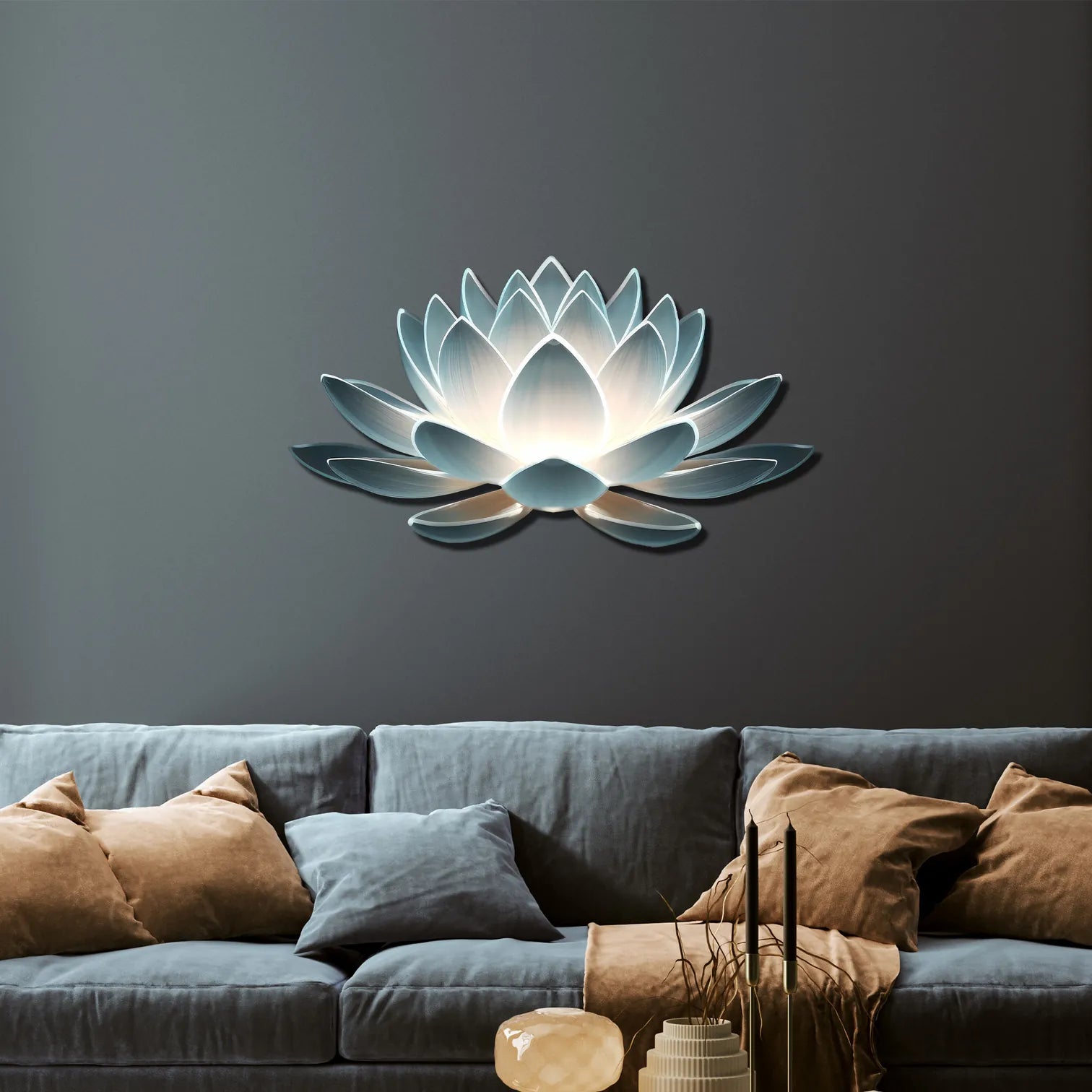 Lotus Çiçeği Metal Tablosu